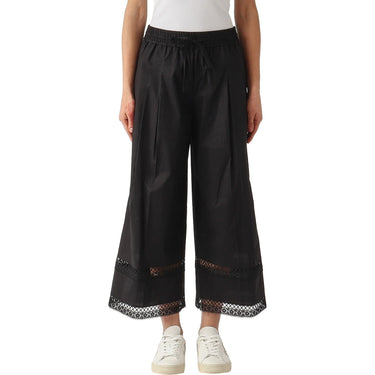 Pantaloni Donna Twinset - Pantalone Con Elastico E Macrame' - Nero