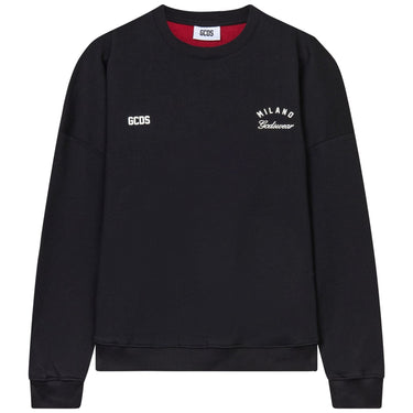 Felpe senza cappuccio Uomo Gcds - Band Logo Back Crewneck - Nero