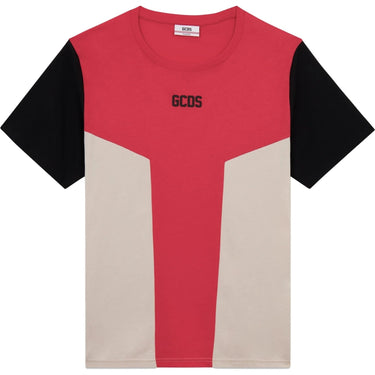 T-shirt Uomo Gcds - Color Block Ss T-Shirt - Rosso-Gianni Foti