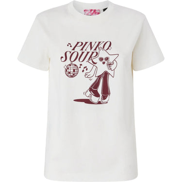 T-shirt Donna Pinko - Trapani High Trim T-Shirt Jers - Bianco