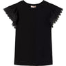 T-shirt Donna Twinset - T-Shirt C/Maniche Ad Aletta Ricamate - Nero - Gianni Foti