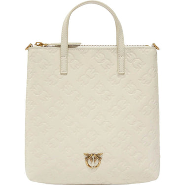 Borse a mano Donna Pinko - Mini Shopper Vitello Seta Logo - Bianco