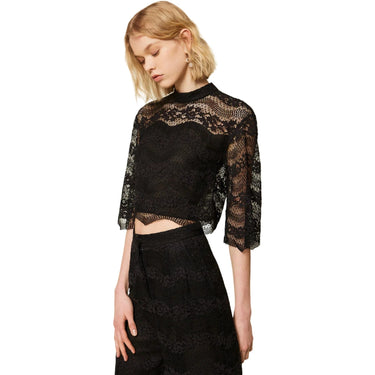 Bluse e camicie Donna Twinset - Blusa Manica 3/4 In Macrame - Nero di Twinset su Gianni Foti