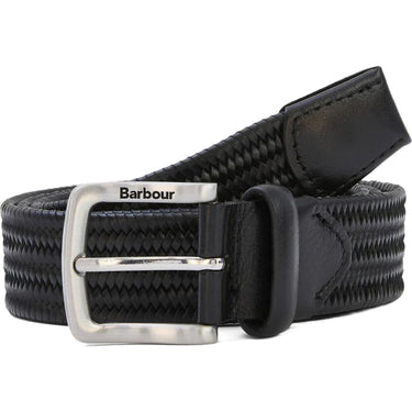 Cinture Uomo Barbour - Stretch Leather Belt - Nero-Gianni Foti