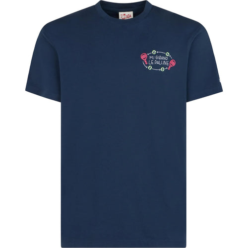 T-shirt Uomo Mc2 Saint Barth - T-Shirt With Embroidery - Blu