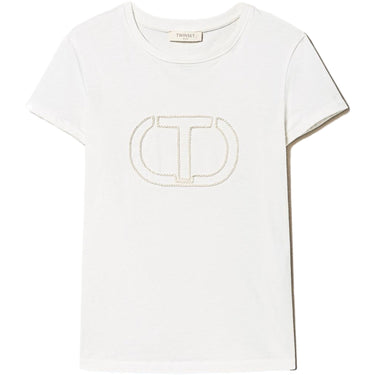 T-shirt Donna Twinset - T-Shirt C/Ricamo - Bianco - Gianni Foti