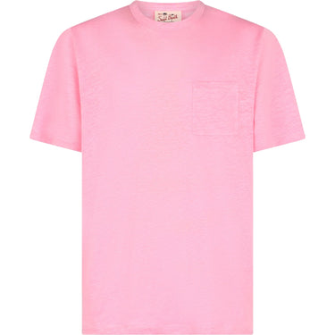 T-shirt Uomo Mc2 Saint Barth - Linen T-Shirt With Front Pocket - Rosa - Gianni Foti