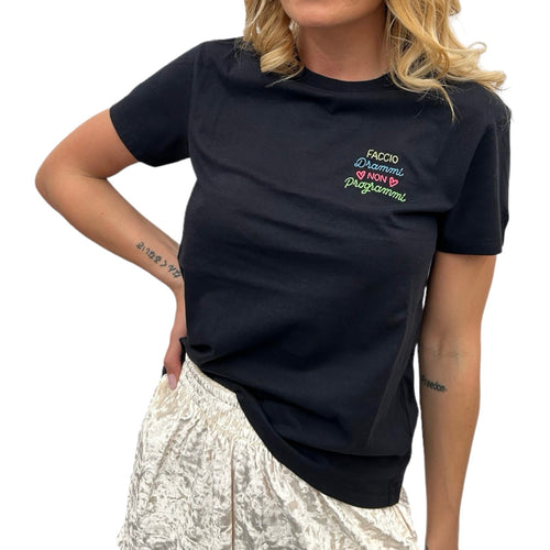T-shirt Donna Mc2 Saint Barth - Cotton Crew Neck T-Shirt - Nero