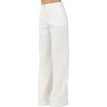 Pantaloni Donna Pinko - Jacopone Pantalone Lino Stretc - Bianco