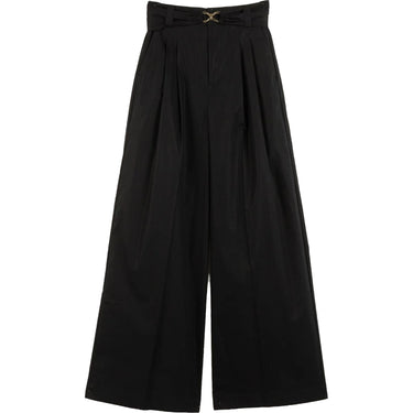 Pantaloni Donna Twinset - Pantalone Largo Con Cintura Staccabile - Nero