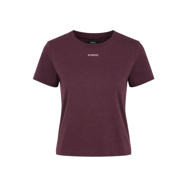 T-shirt Donna Pinko - Basico T-Shirt Jersey Logo Pin - Bordeaux Scuro