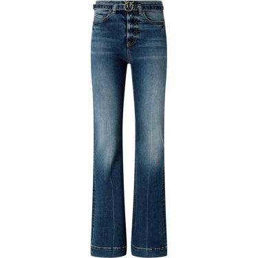 Jeans Donna Pinko - Flora Flare Medium Wash Denim - Blu-Gianni Foti
