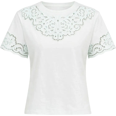 T-shirt Donna Twinset - T-Shirt In Jersey M/C Con Ricamo - Bianco