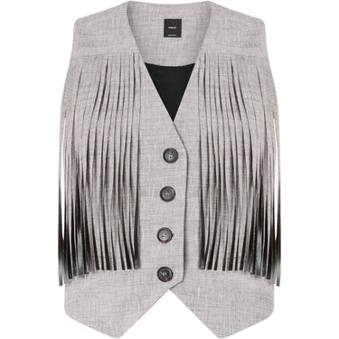 Gilet Donna Pinko - Boretto Gilet Fiammato Lino Co - Grigio