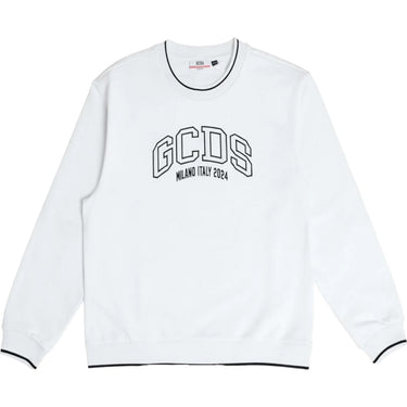 Felpe senza cappuccio Donna Gcds - Logo Lounge Crop Crew - Bianco