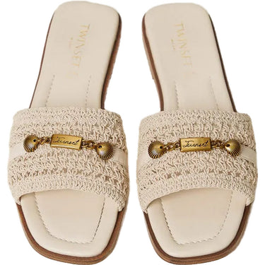 Ciabatte Donna Twinset - Ciabattina Crochet - Bianco-Gianni Foti