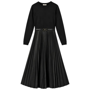Vestiti casual Donna Twinset - Abito In Tessuto Spalmato E Maglia - Nero