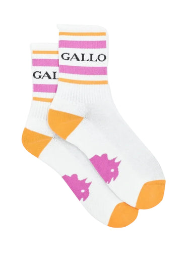 Calze Uomo Gallo - Calza Corta Uomo Spugna Con Righe - Bianco