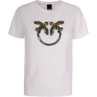 T-shirt Donna Pinko - Quentin T-Shirt Jersey Ricamo - Bianco