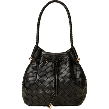 Borse a mano Donna Twinset - Secchiello Chiuso Con Coulisse Effetto Intrecciato - Nero