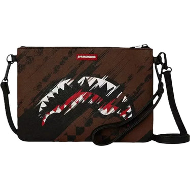 Tote da viaggio Unisex Sprayground - Smeared Grunge Crossbody Pouchette - Marrone