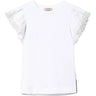 T-shirt Donna Twinset - T-Shirt C/Maniche Ad Aletta Ricamate - Bianco - Gianni Foti