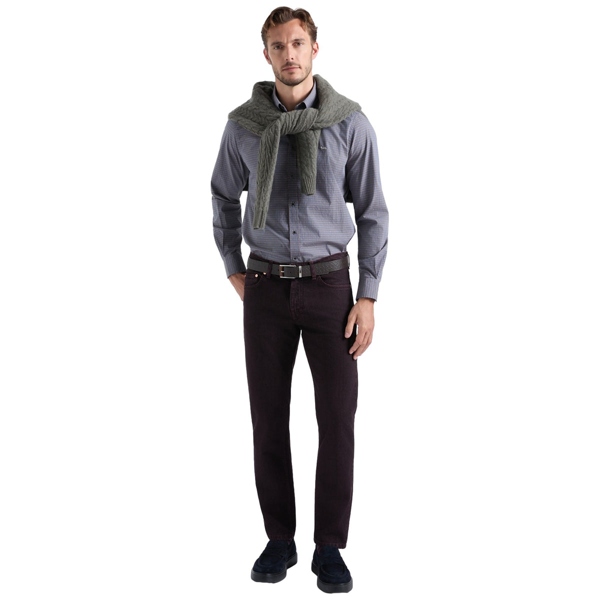 Camicie casual Uomo Harmont & Blaine - Camicia In Micro Check CRR001013937M - Marrone