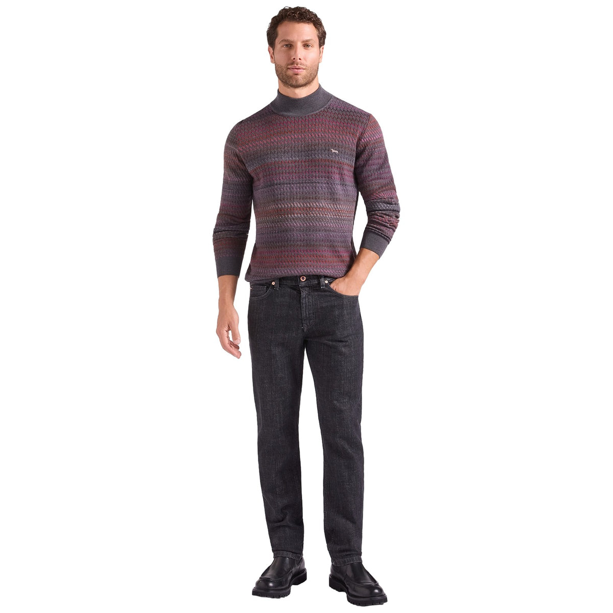 Maglioni Uomo Harmont & Blaine - Collo Perkins 3D Unito + Stampa HRR961030277 - Grigio