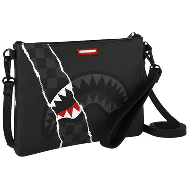 Tote da viaggio Unisex Sprayground - Center Rip Revealing Gray Check Crossover Clutch - Grigio