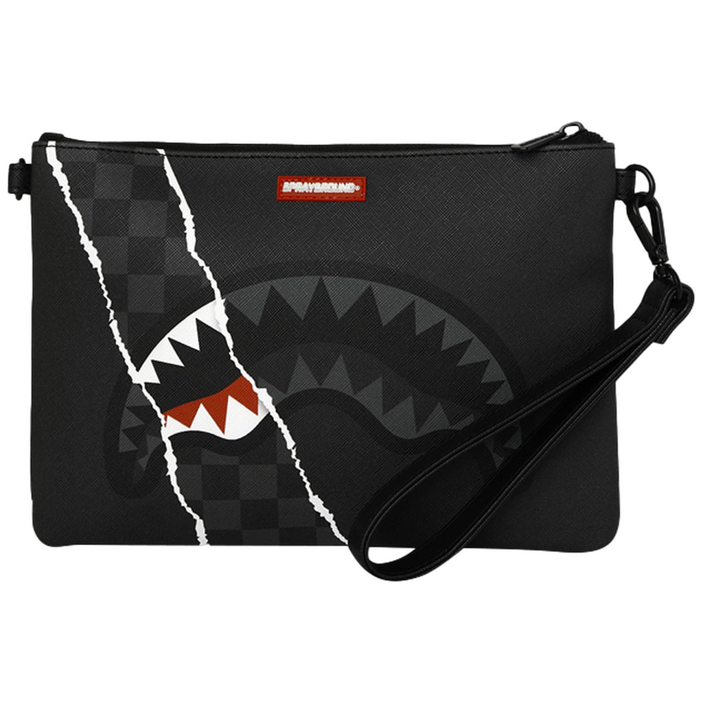 Tote da viaggio Unisex Sprayground - Center Rip Revealing Gray Check Crossover Clutch - Grigio