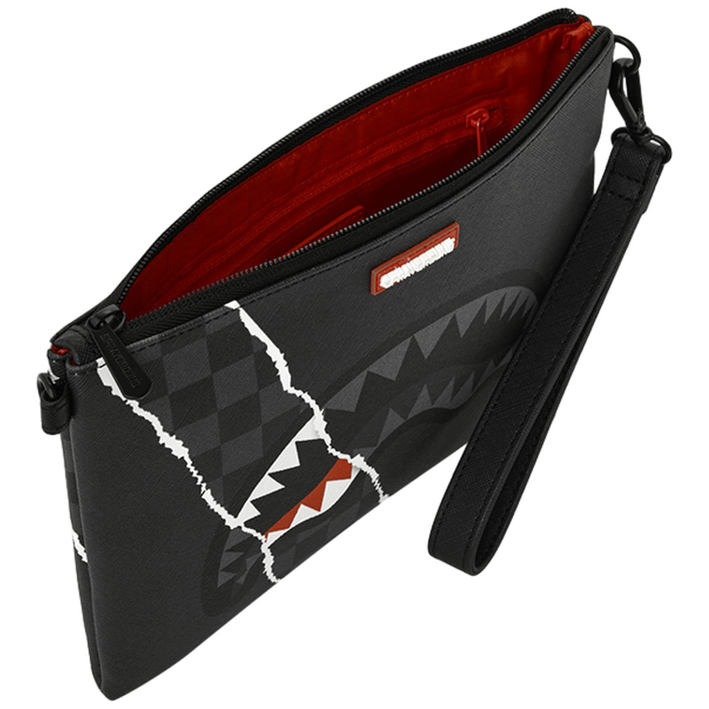 Tote da viaggio Unisex Sprayground - Center Rip Revealing Gray Check Crossover Clutch - Grigio