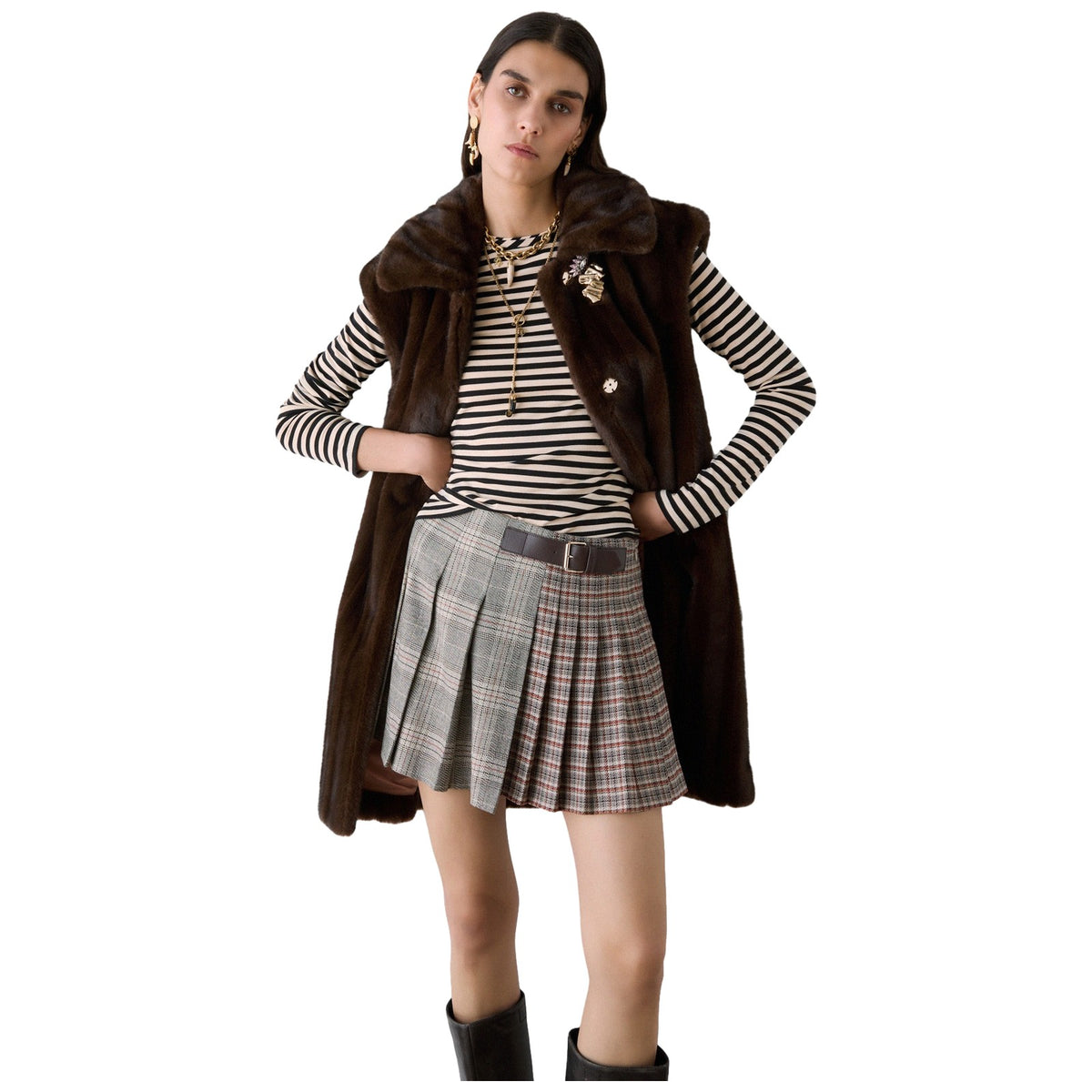 Giacconi Donna Liu Jo - Ecs Gilet Ecopelliccia - Marrone