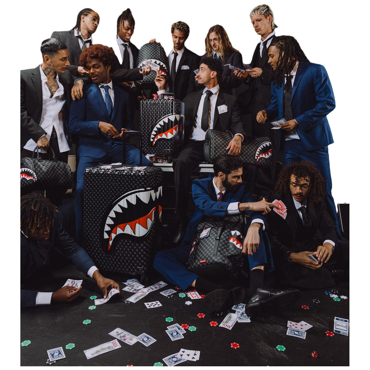 Zaini Casual Unisex Sprayground - Sharks In Paris Wtf Bubbly Black Check Backpack - Nero