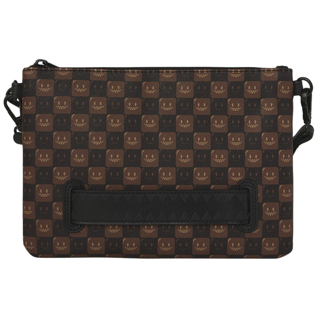 Tote da viaggio Unisex Sprayground - Sharks In Paris Wtf Bubble Brown Check Crossover Clutch - Marrone