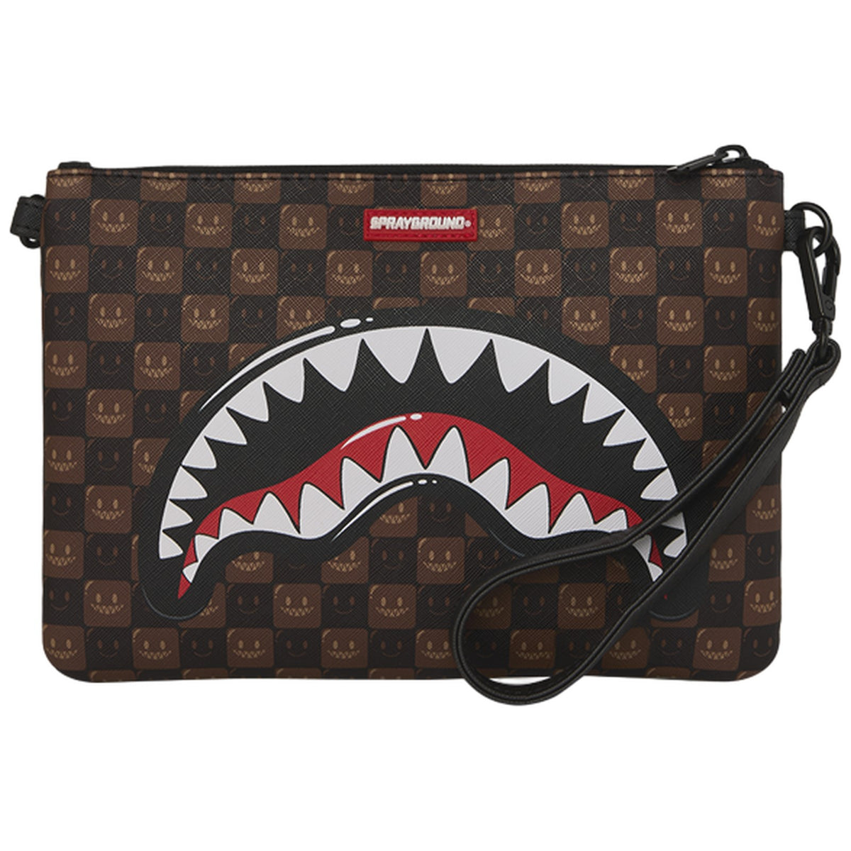 Tote da viaggio Unisex Sprayground - Sharks In Paris Wtf Bubble Brown Check Crossover Clutch - Marrone