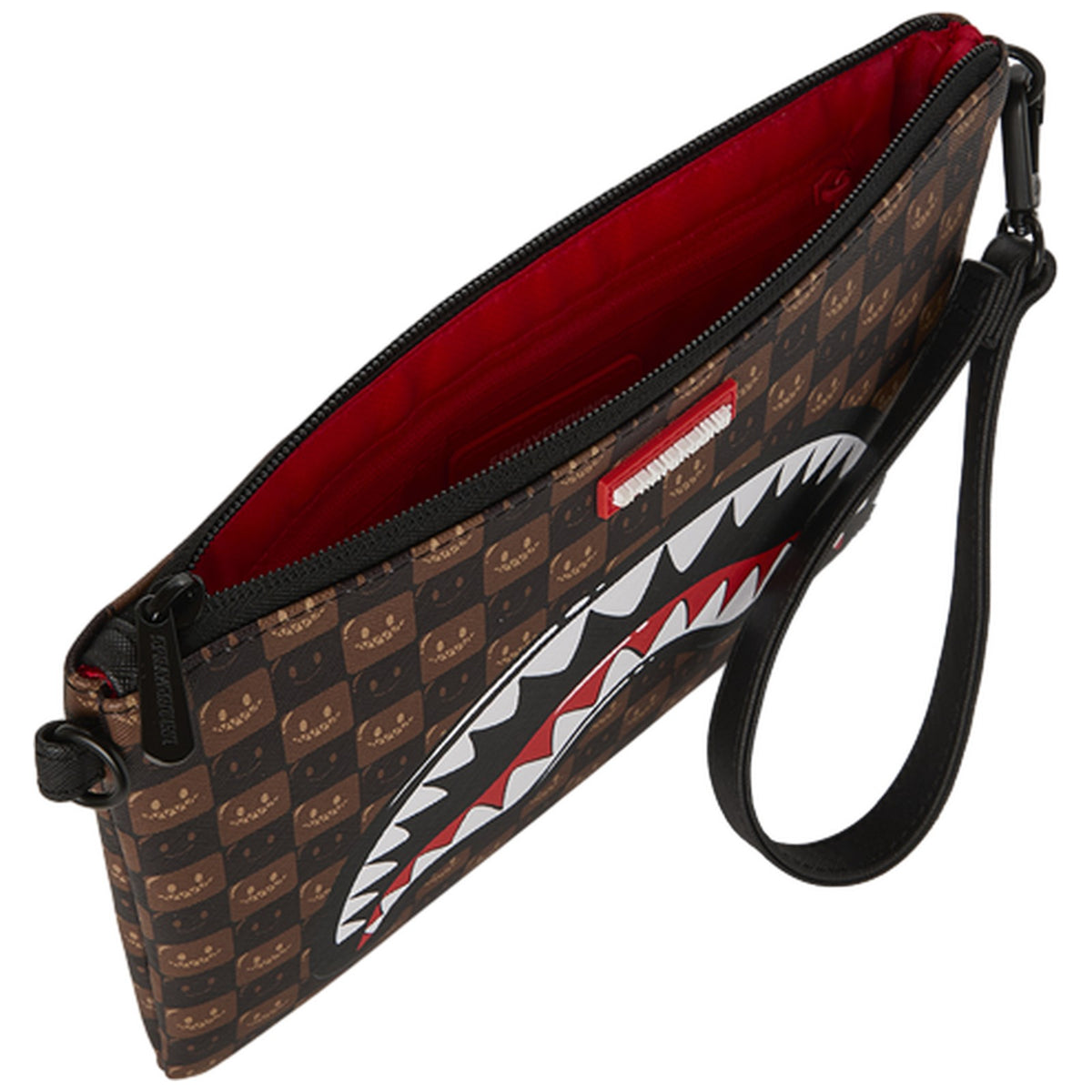 Tote da viaggio Unisex Sprayground - Sharks In Paris Wtf Bubble Brown Check Crossover Clutch - Marrone