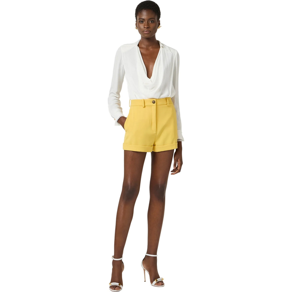 Camicie Donna Elisabetta Franchi - Camicia a body - Avorio