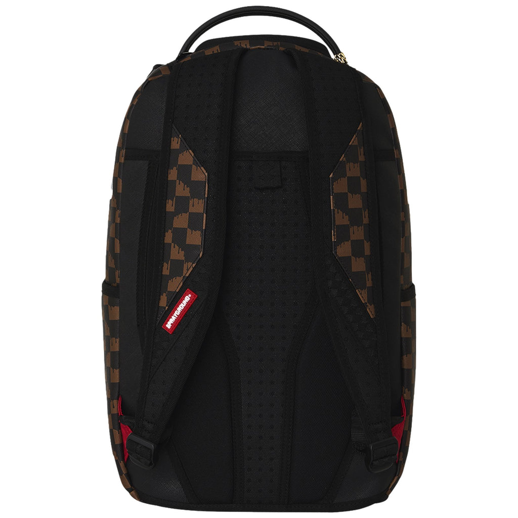 Zaini Casual Unisex Sprayground - Brown And Cream Drip Check Shark Backpack - Marrone