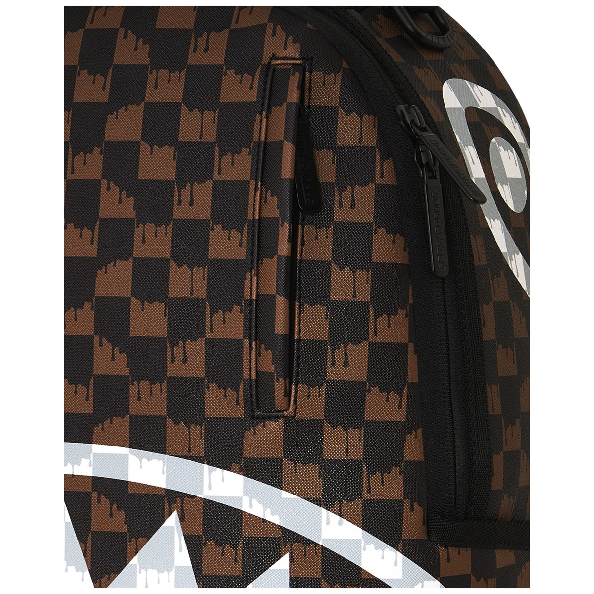 Zaini Casual Unisex Sprayground - Brown And Cream Drip Check Shark Backpack - Marrone
