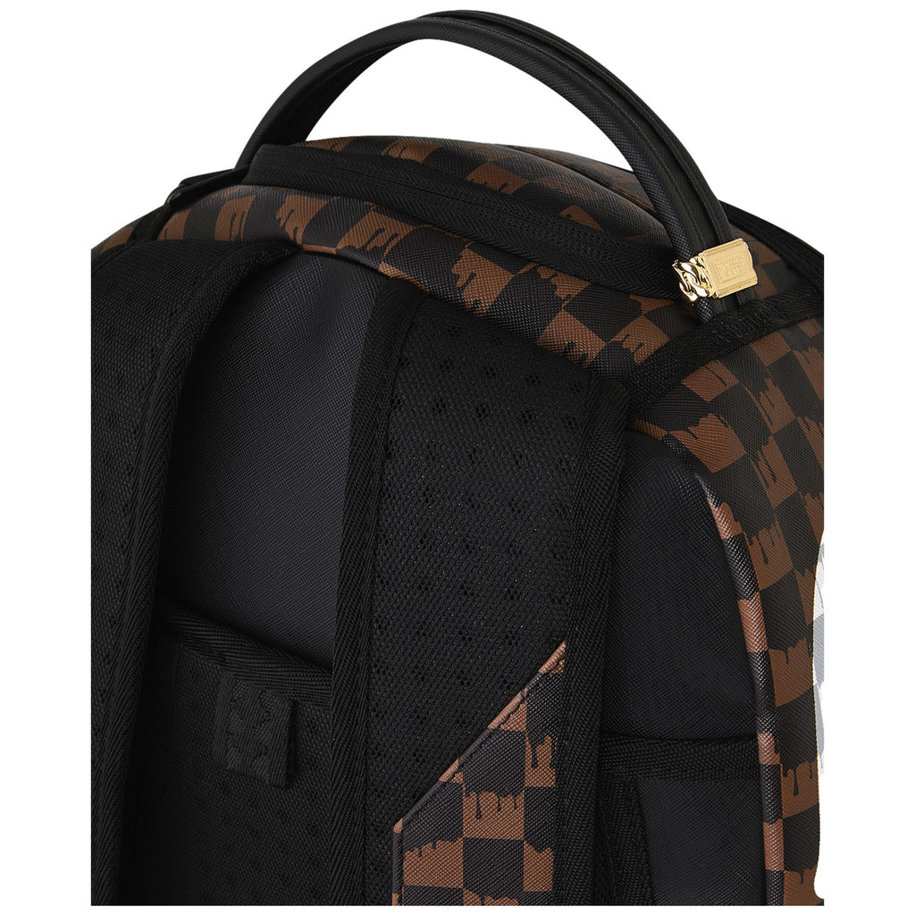 Zaini Casual Unisex Sprayground - Brown And Cream Drip Check Shark Backpack - Marrone