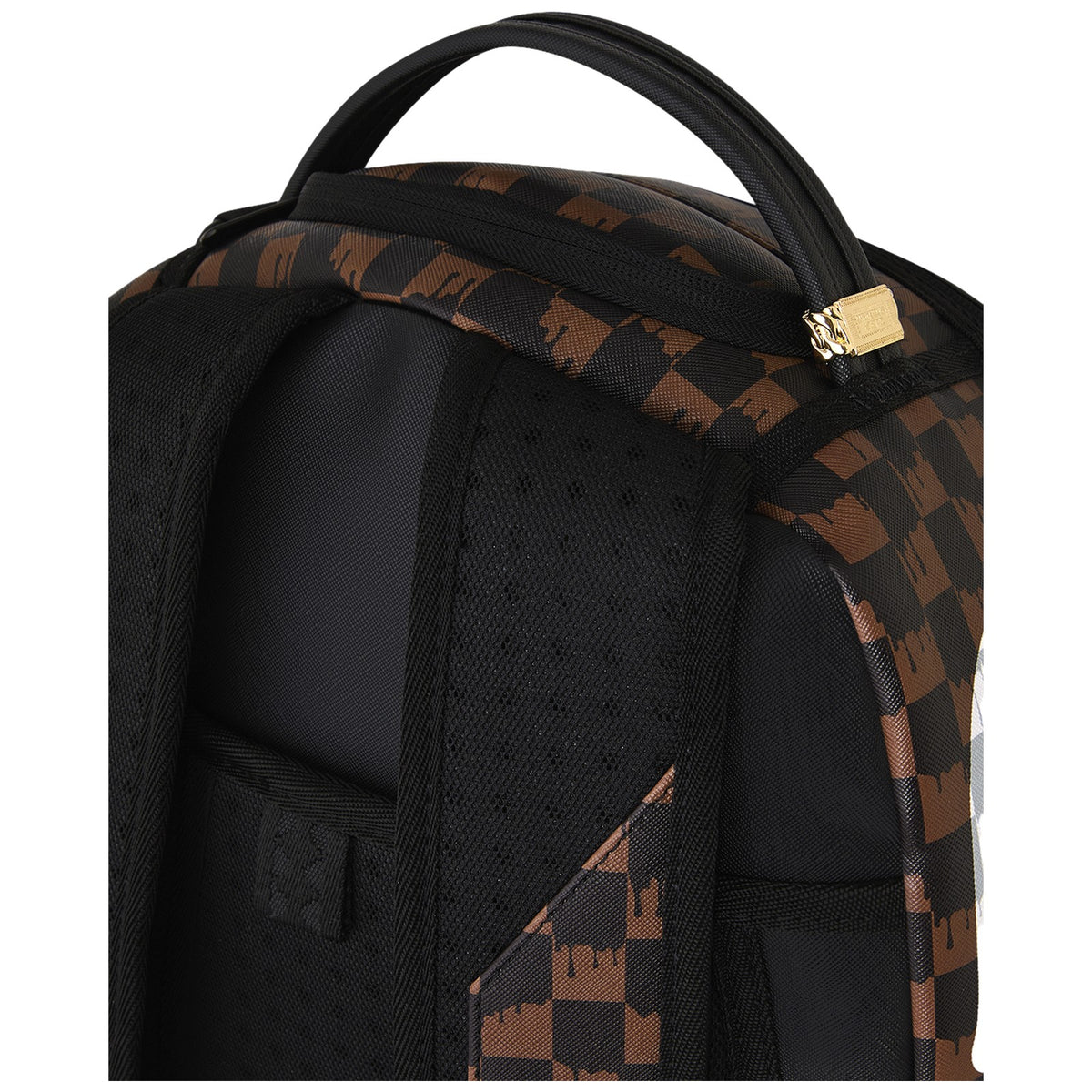 Zaini Casual Unisex Sprayground - Brown And Cream Drip Check Shark Backpack - Marrone
