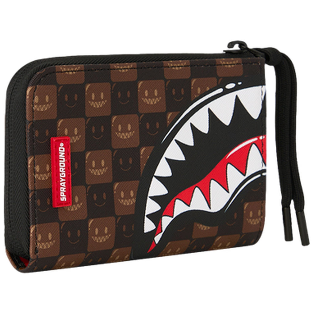 Portafogli Unisex Sprayground - Sharks In Paris Wtf Bubble Brown Check Wallet - Marrone