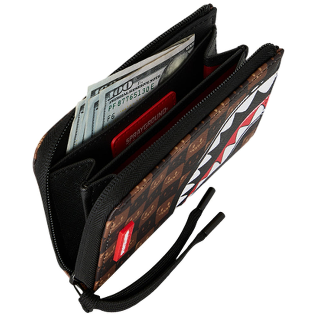 Portafogli Unisex Sprayground - Sharks In Paris Wtf Bubble Brown Check Wallet - Marrone