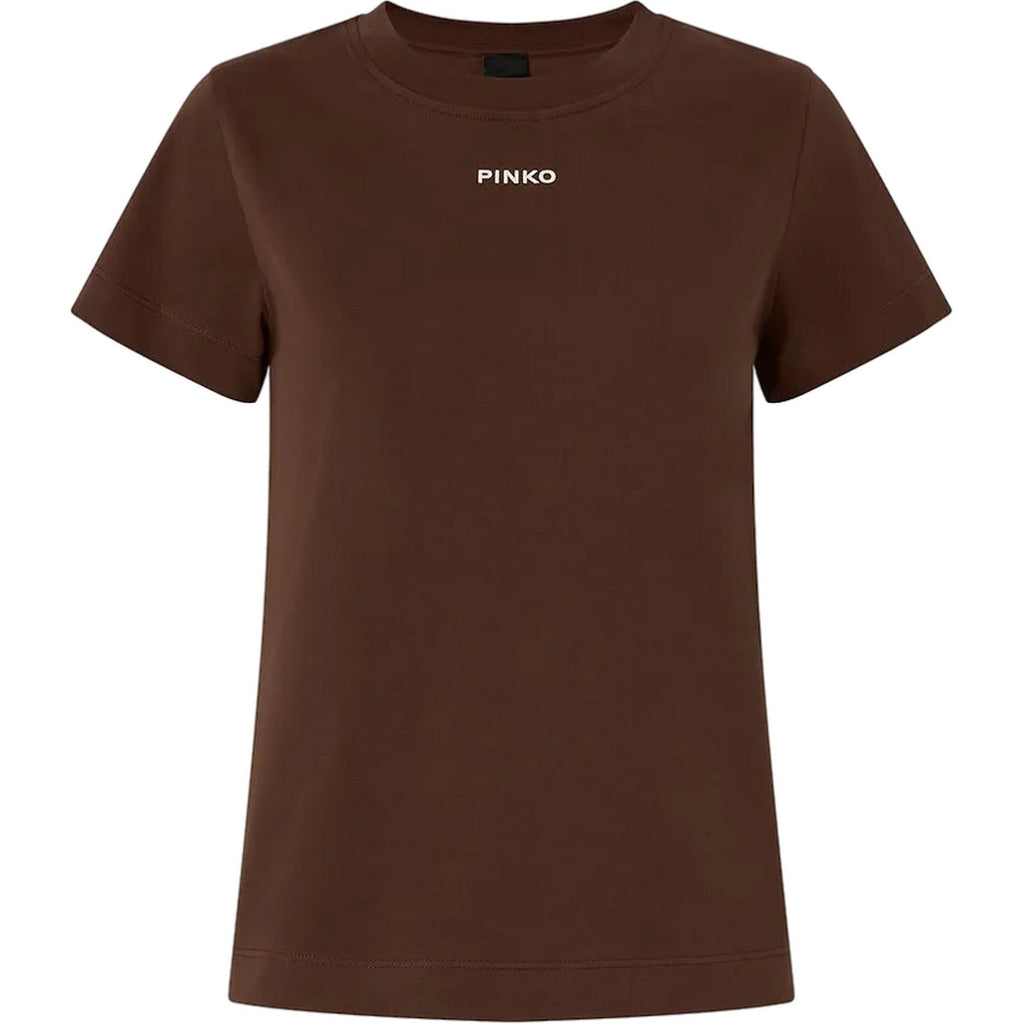T-shirt Donna Pinko - Basico T-Shirt Jersey Logo Sta - Marrone