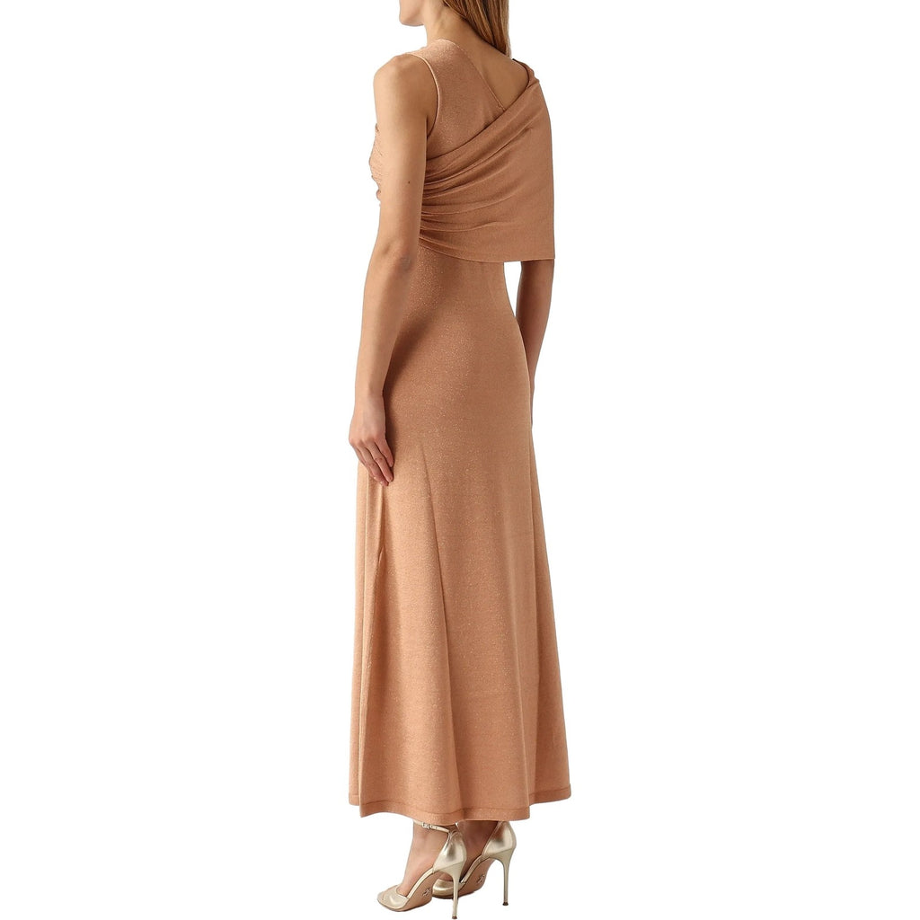 Vestiti casual Donna Twinset - Abito Lungo In Maglia Lurex Incrocio - Rosa