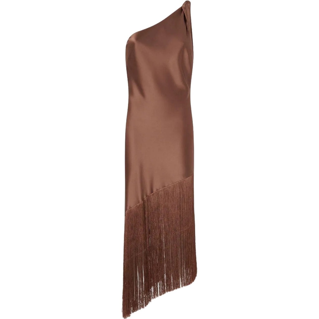 Vestiti da sera e cerimonia Donna Pinko - Kiwi Abito Satin Con Frange - Marrone
