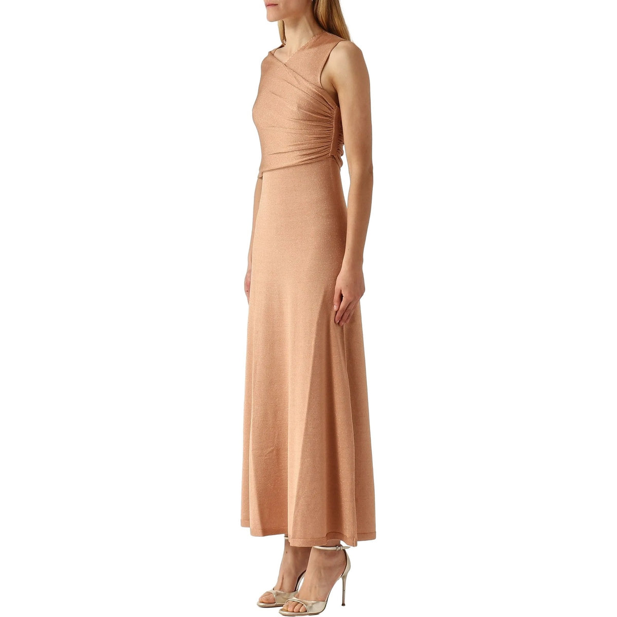 Vestiti casual Donna Twinset - Abito Lungo In Maglia Lurex Incrocio - Rosa