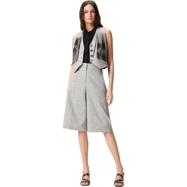 Pantaloncini Donna Pinko - Angera Bermuda Fiammato Lino C - Grigio