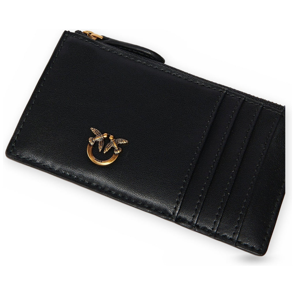 Portamonete Donna Pinko - Airone Cardholder Vitello Seta - Nero