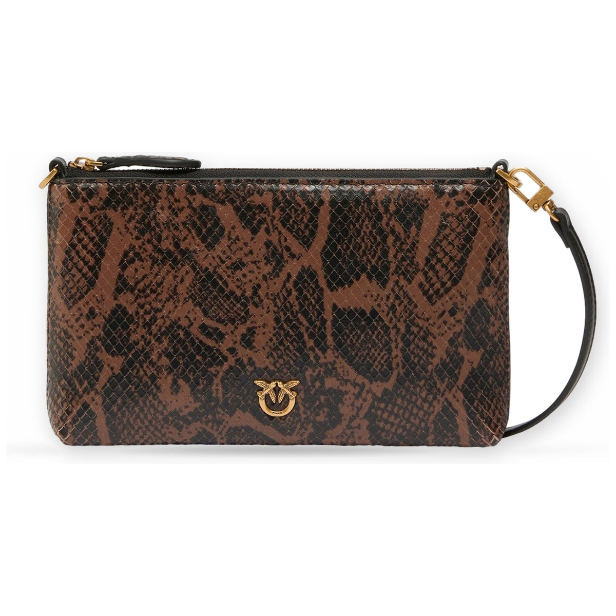 Pochette e Clutch Donna Pinko - Flat Horizontal Mini Python Pr - Marrone